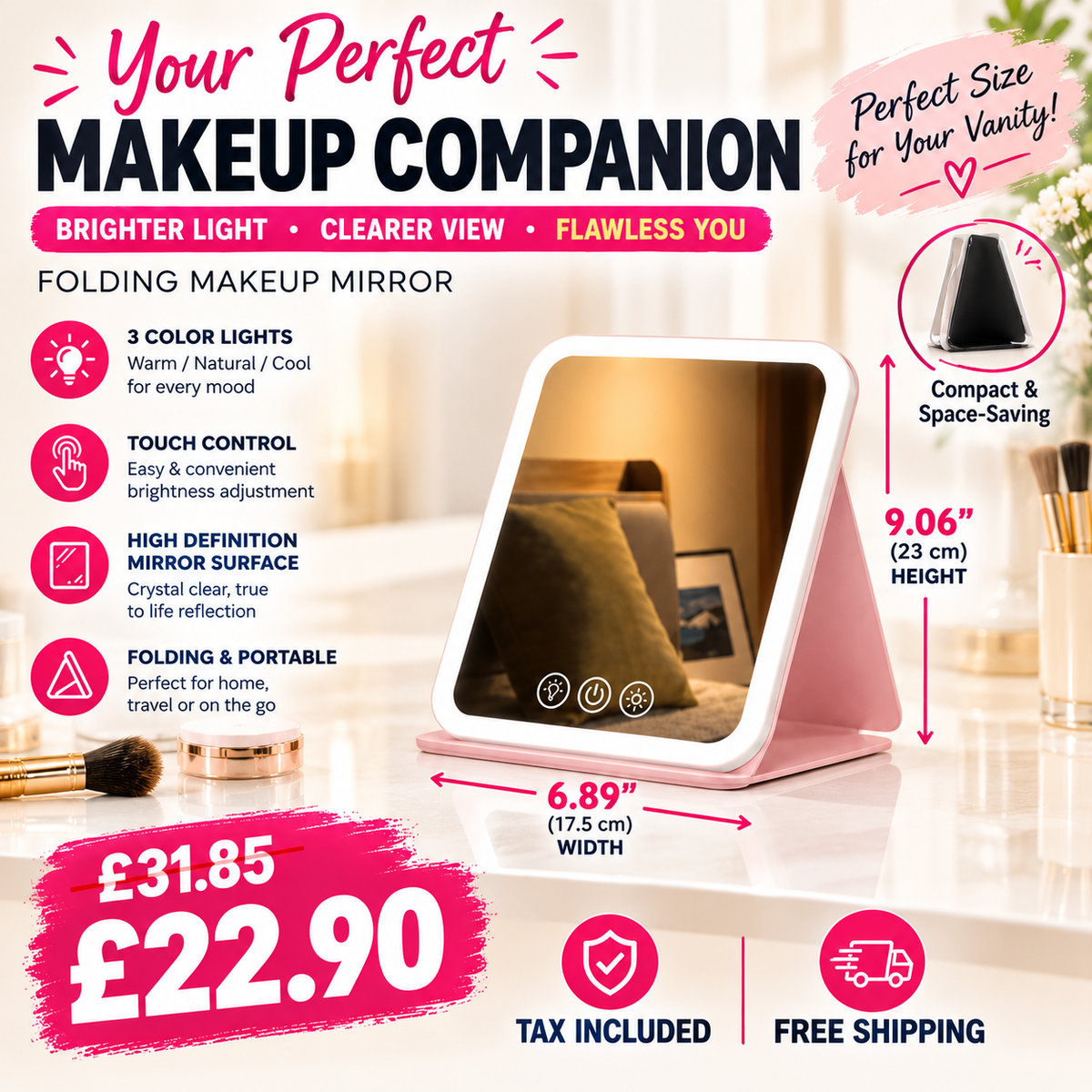 GlowPerfect™ LED Beauty Mirror
